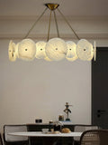 Modern White Marble Alabaster Round Lamp
