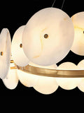 Modern White Marble Alabaster Round Lamp
