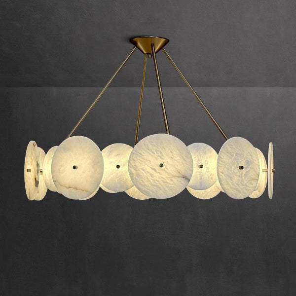 Modern White Marble Alabaster Round Lamp