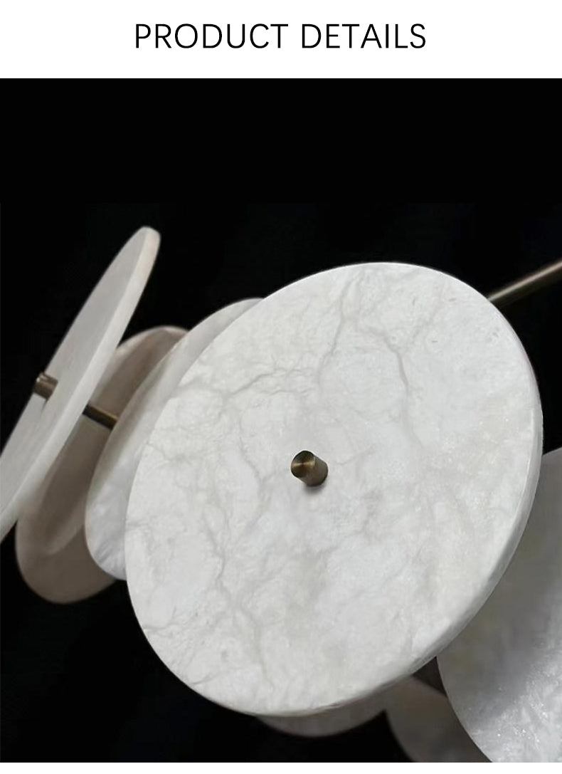 Modern White Marble Alabaster Round Lamp