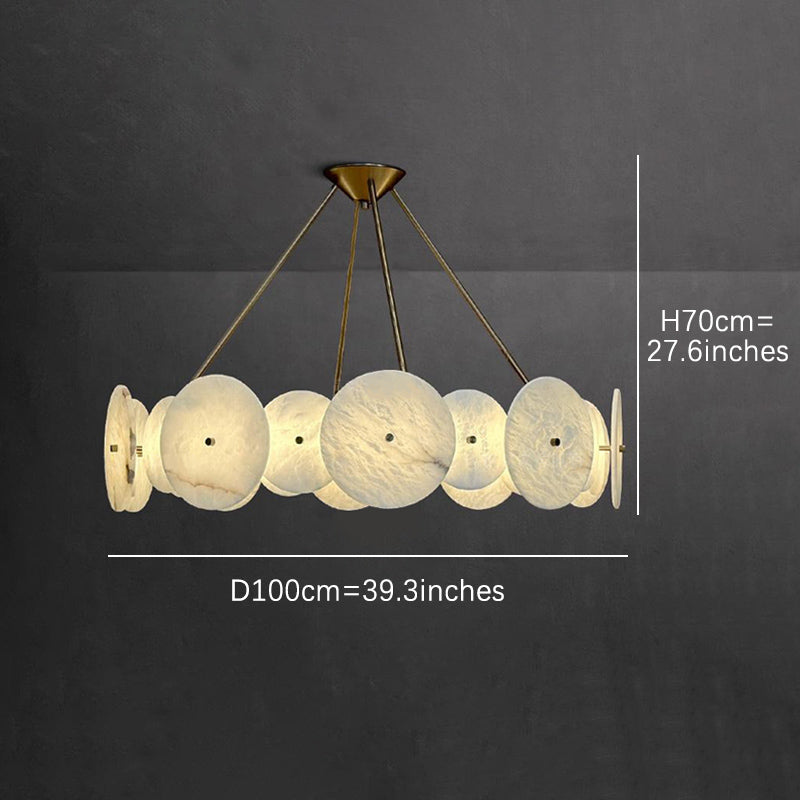 Modern White Marble Alabaster Round Lamp