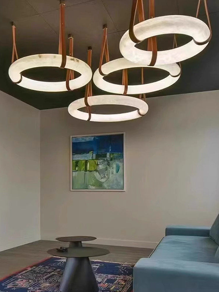 Pendant Ring Alabaster Modern Chandelier