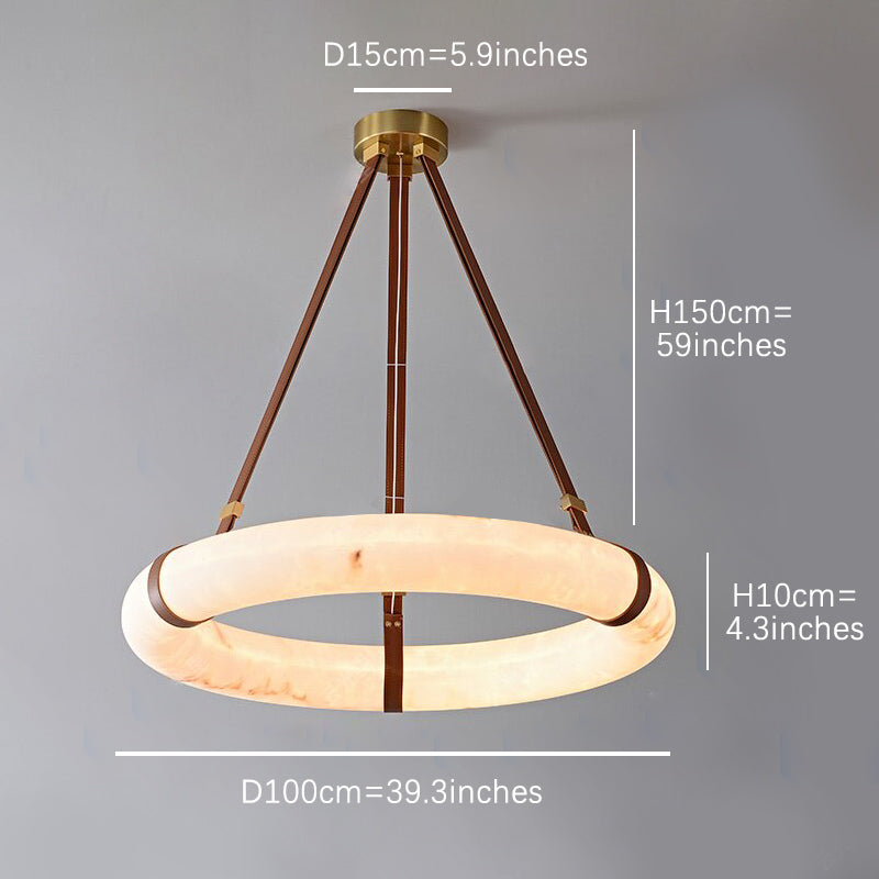Pendant Ring Alabaster Modern Chandelier