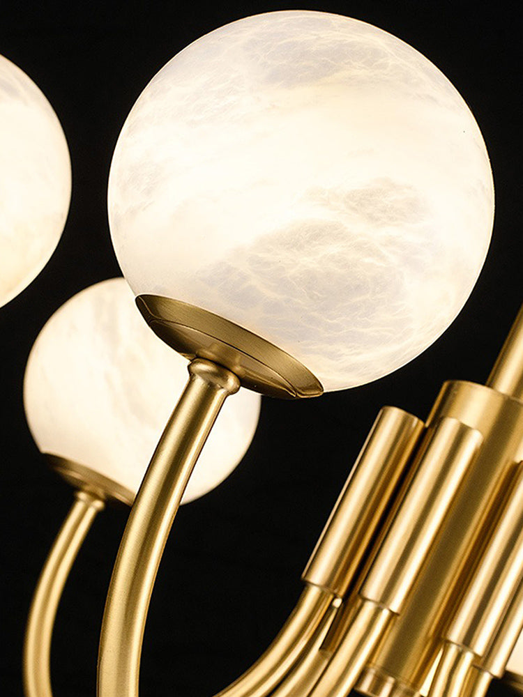 Modern Brass Marble Ball Chandelier