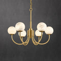 Modern Brass Marble Ball Chandelier