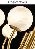 Modern Brass Marble Ball Chandelier