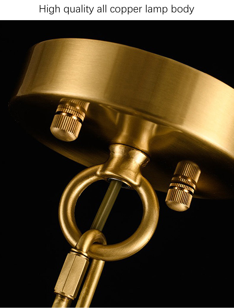 Modern Brass Marble Ball Chandelier