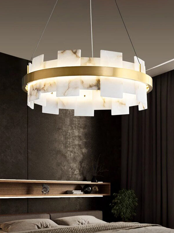 Modern Round Marble Chandelier
