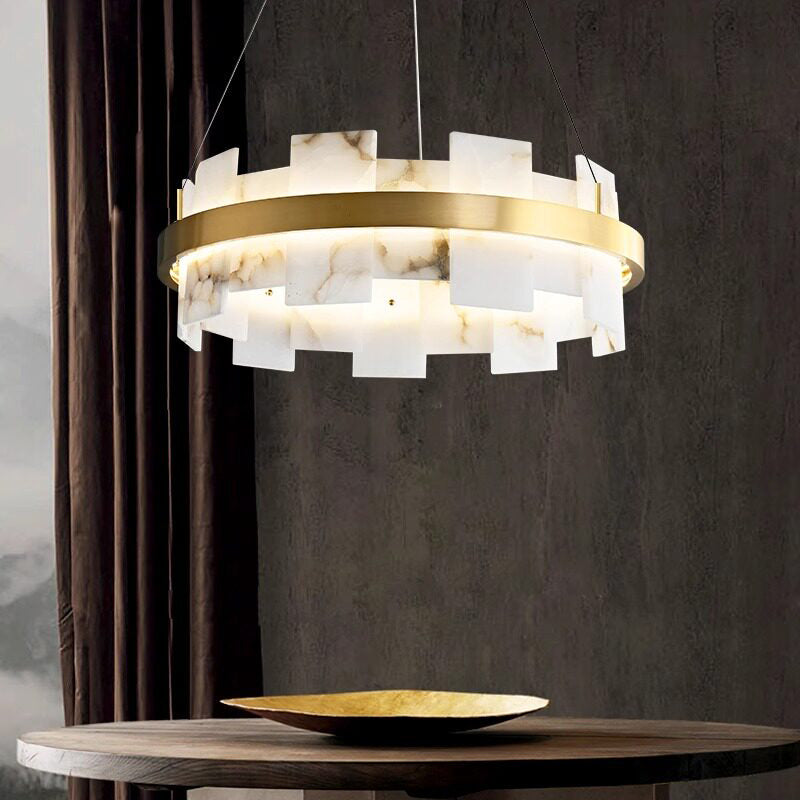 Modern Round Marble Chandelier