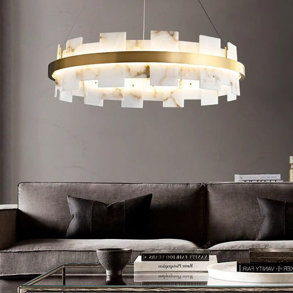 Modern Round Marble Chandelier