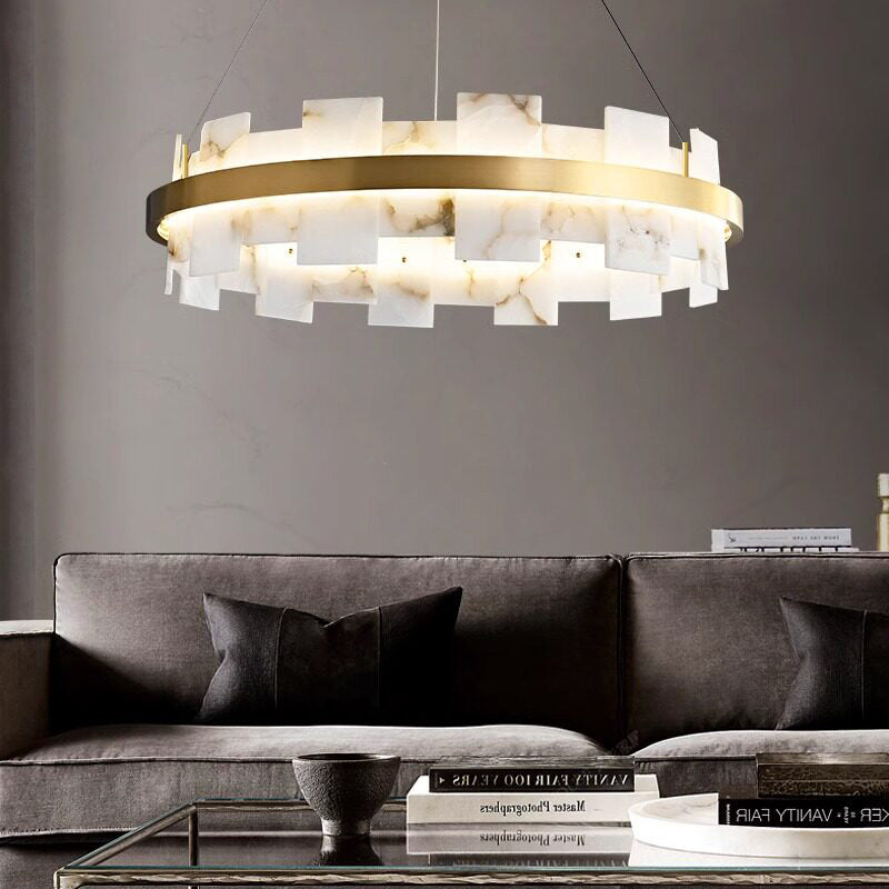 Modern Round Marble Chandelier