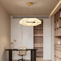 Modern Hexagon Alabaster Chandelier
