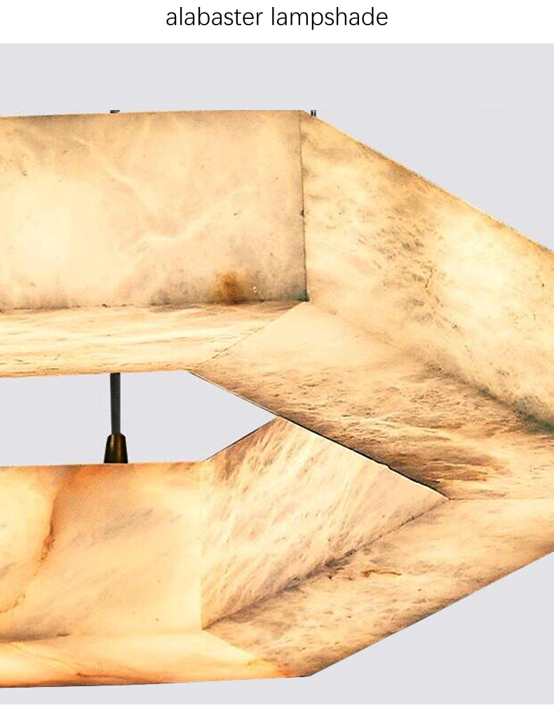 Modern Hexagon Alabaster Chandelier