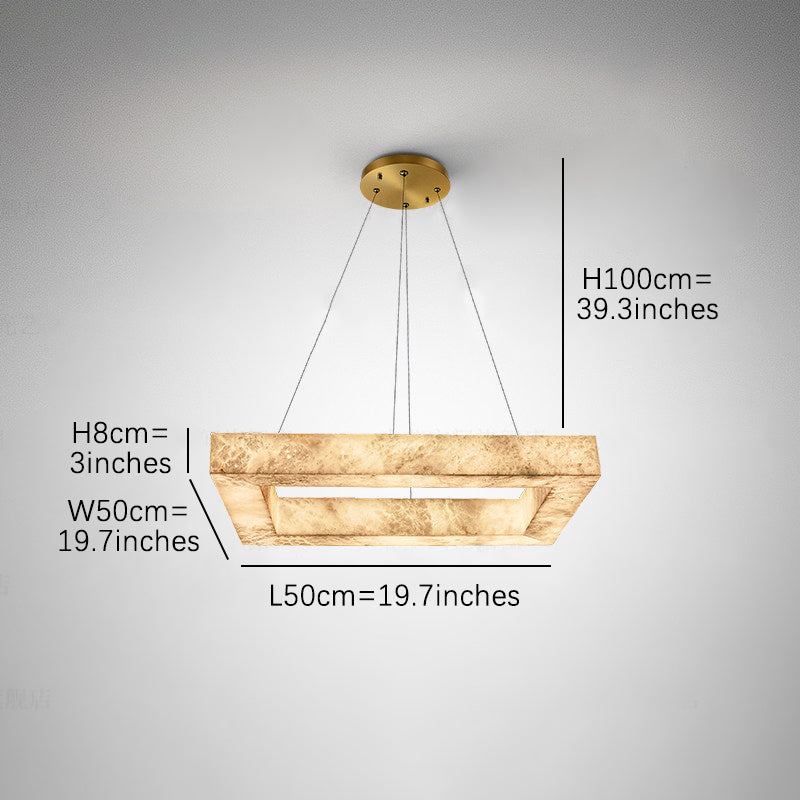 Modern Hexagon Alabaster Chandelier