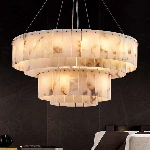 New Round Natural Marble Chandeliers