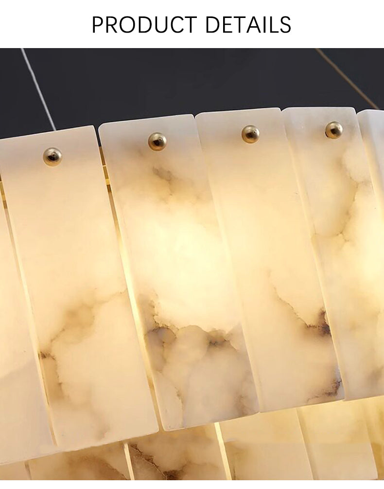 New Round Natural Marble Chandeliers