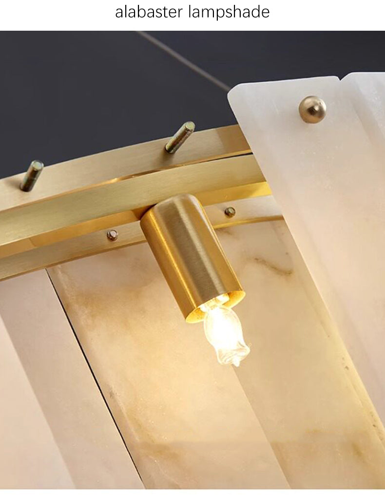 New Round Natural Marble Chandeliers