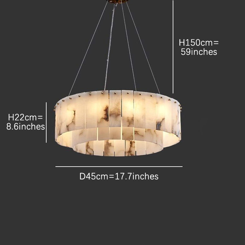 New Round Natural Marble Chandeliers