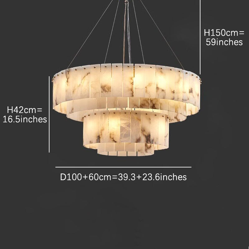 New Round Natural Marble Chandeliers
