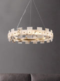 Modern Snowflake Round Marble Chandelier