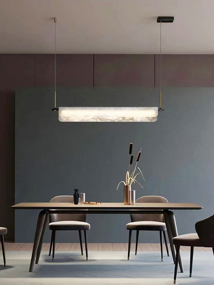 Long Strip Natural Marble Chandelier