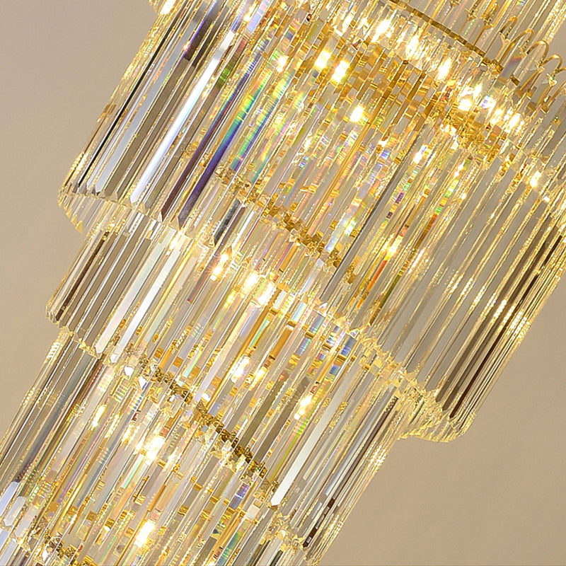 Fountain Crystal Long Chandelier