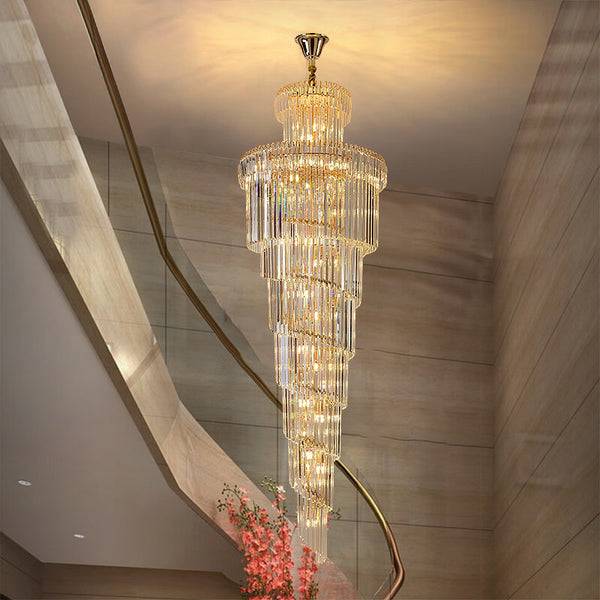 Fountain Crystal Long Chandelier