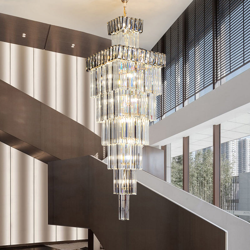 Square Smoke Gray Chandelier
