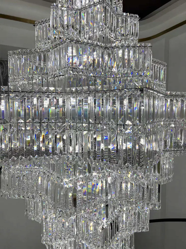Octagonal High Ceiling Chandelier