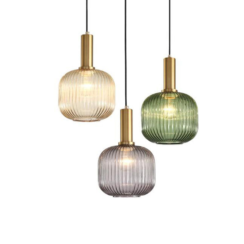 Colorful Striped Glass Pendant Light