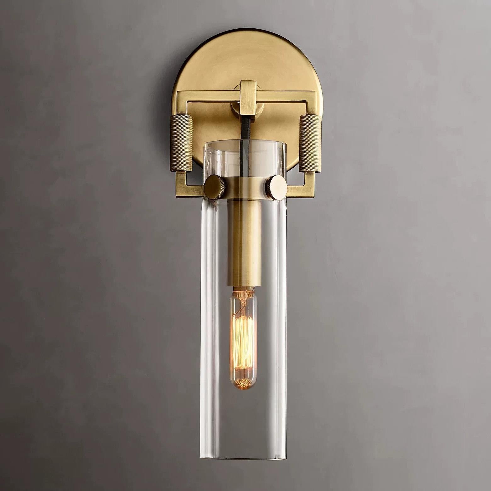 Machinist Glass Cylinder Sconce