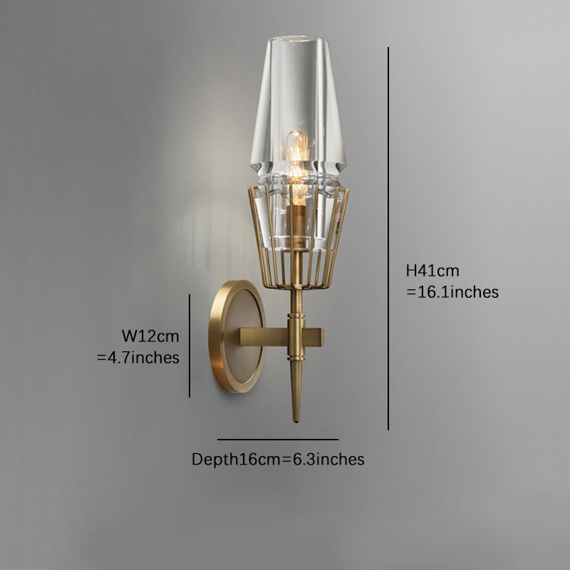 Clear Tapered Wall Lamp