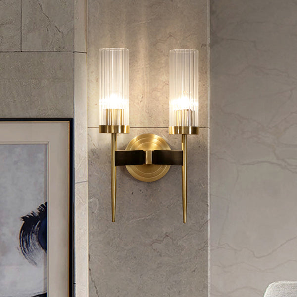 Vertical Pattern Glass Wall Lamp