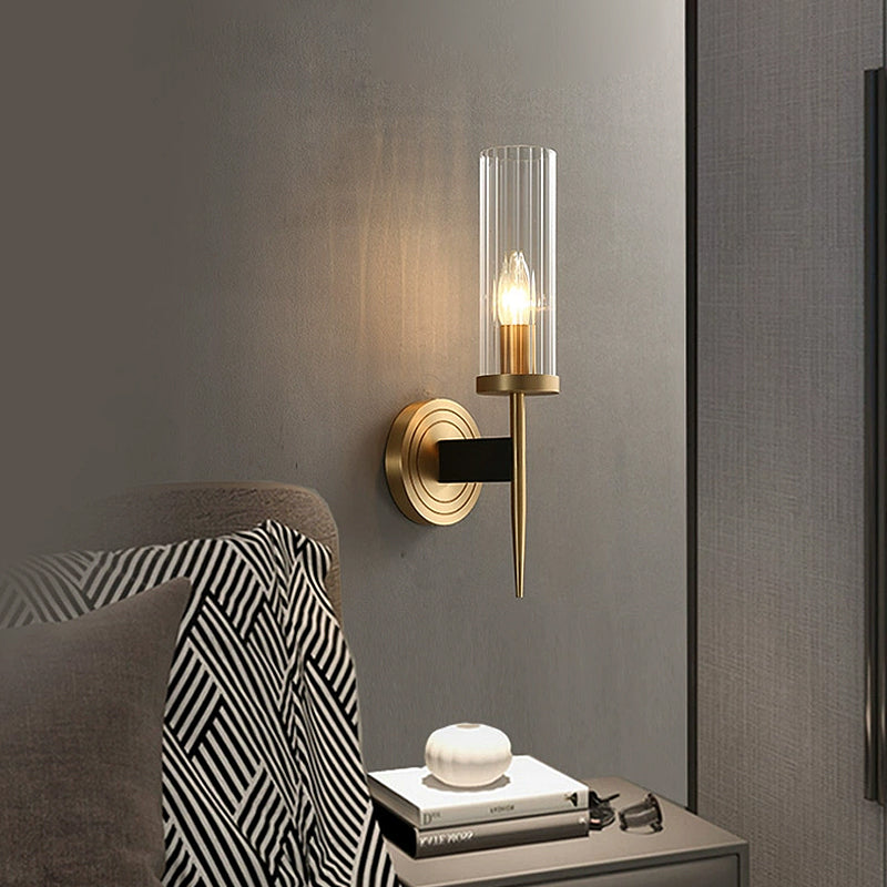 Vertical Pattern Glass Wall Lamp