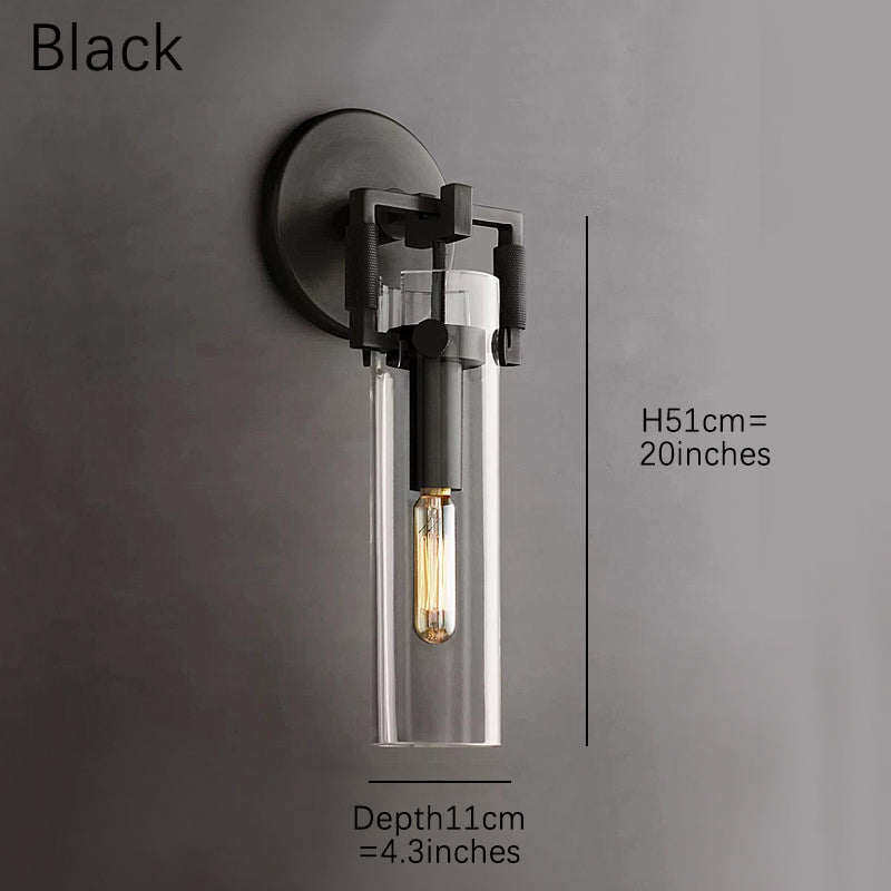Machinist Glass Cylinder Sconce
