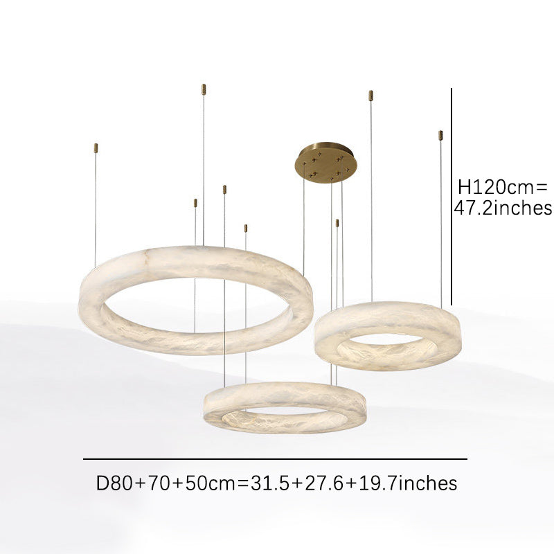 Luxury Ring Alabaster Pendant Chandelier