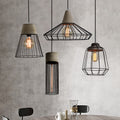 Black Iron Cage Pendant Light
