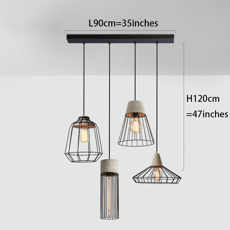 Black Iron Cage Pendant Light