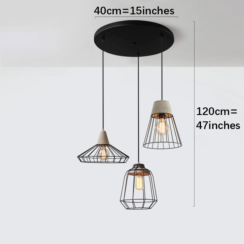 Black Iron Cage Pendant Light