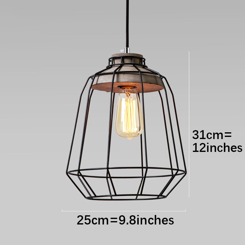 Black Iron Cage Pendant Light