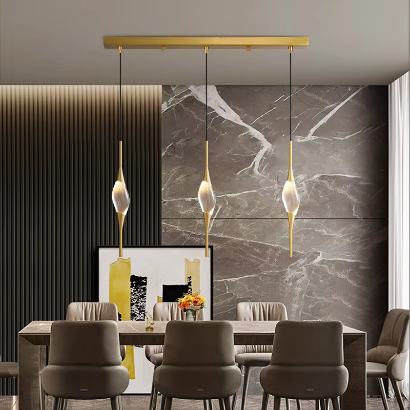 Brass Oval Crystal Pendant Light