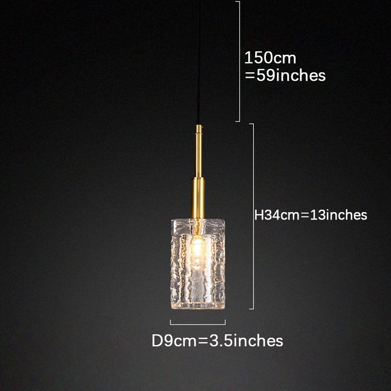 Ice Cube Brass Pendant Light