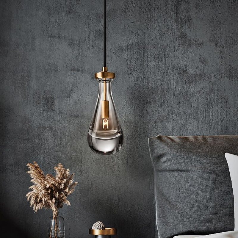 Brass Water Drop Crystal Lamp