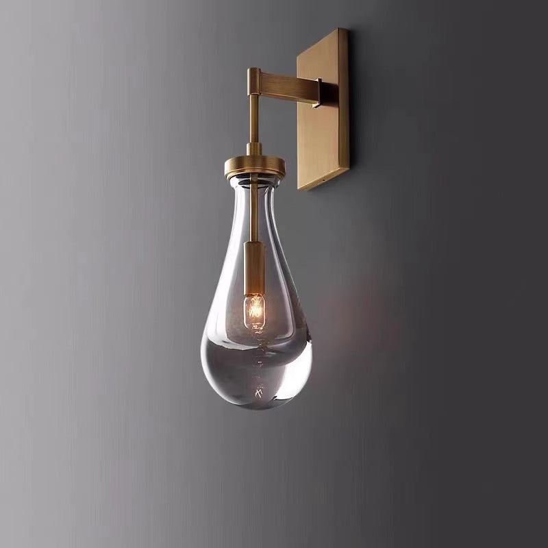 Brass Water Drop Crystal Lamp