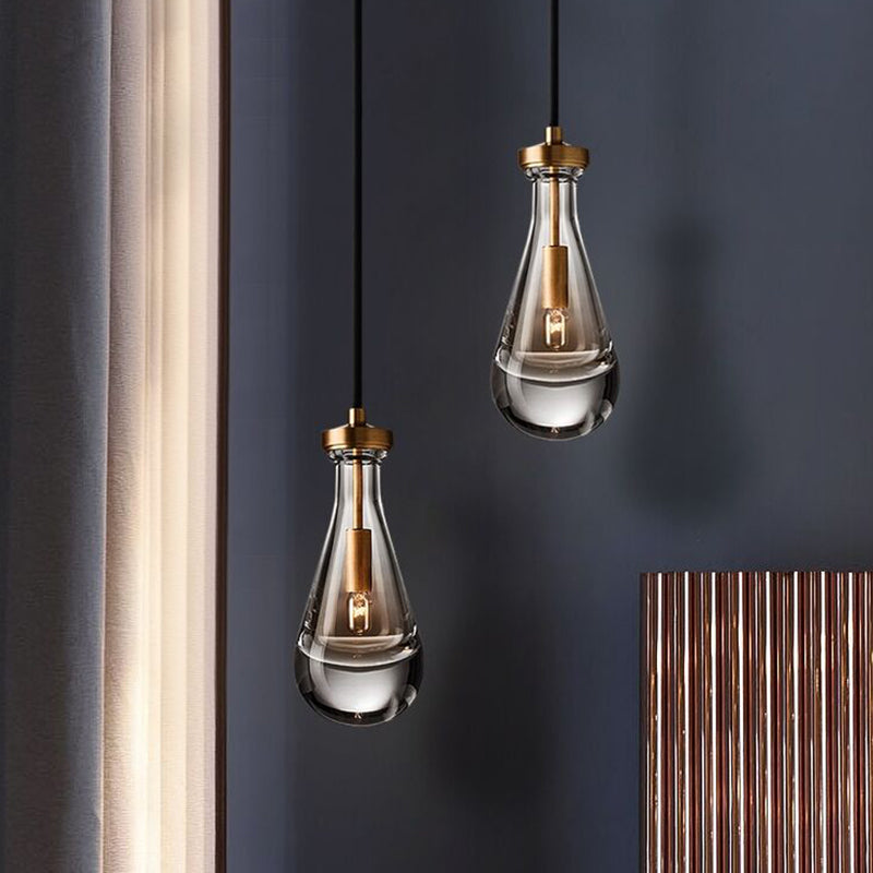 Brass Water Drop Crystal Lamp