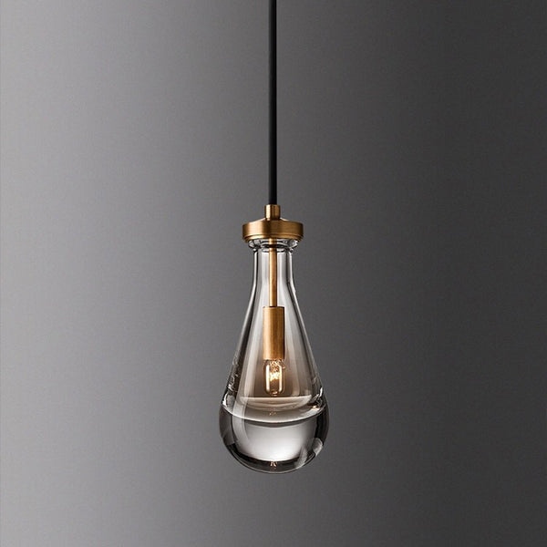 Brass Water Drop Crystal Lamp
