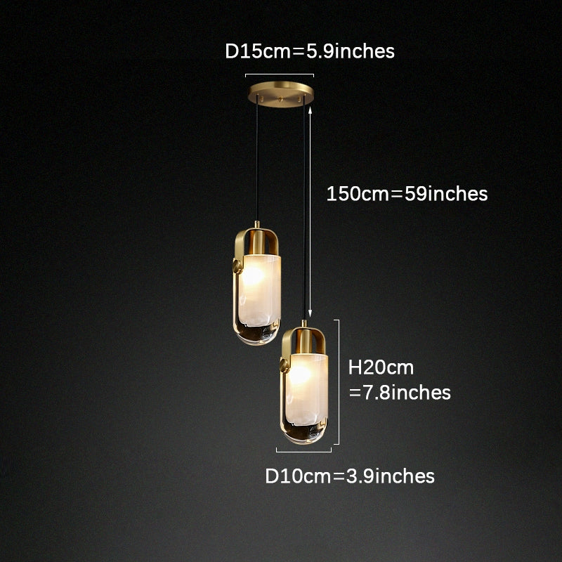 Brass Bucket Crystal Pendant Light