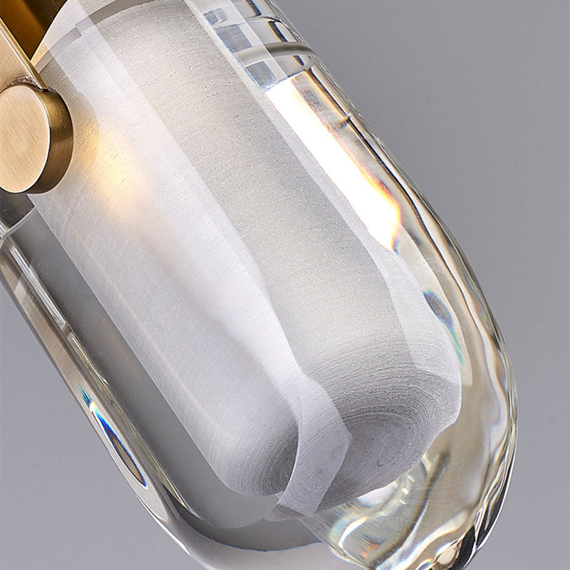 Brass Bucket Crystal Pendant Light