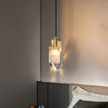 Brass Bucket Crystal Pendant Light