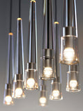 Brass Conical Crystal Pendant Light